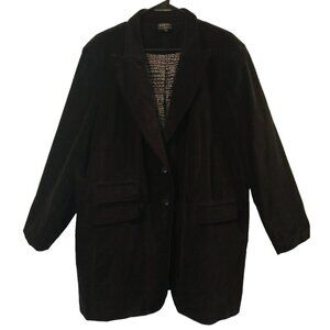Lyric Culture Unisex Blazer Jacket Black Velvet Lined "No Satisfaction" - 2X